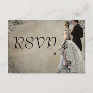 RSVP für Vintage Braut und Hochzeit Karte