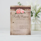 RSVP für Vintage Burlap- und Rustikal-Holzblumen-H (Stehend Vorderseite)