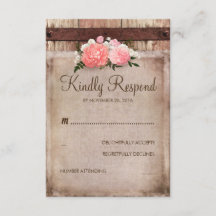 RSVP für Vintage Burlap- und Rustikal-Holzblumen-H
