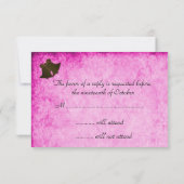 RSVP für Vintage Creme und rosa Hochzeit (Rückseite)