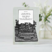 RSVP für Vintage Schreibmaschine Karte (Stehend Vorderseite)