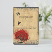 RSVP für Vintage Vögel mit Rotem Baum (Stehend Vorderseite)