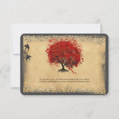 RSVP für Vintage Vögel mit  Rotem Baum Karte (Rückseite)