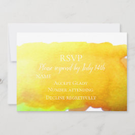 RSVP-gelber Sandstrand Hochzeit moderne Wasserfarb Einladung