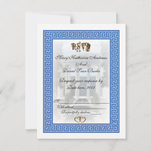 RSVP griechisches Schlüsseldesign Karte