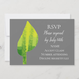 RSVP-grünes Öko-Naturblatt für Hochzeiten Einladung