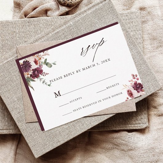 RSVP Herbst Romance Watercolor Floral Wedding