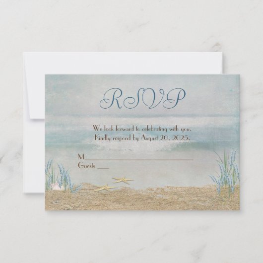 RSVP Hochzeit am Meer Karte (Vorderseite)
