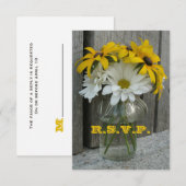 RSVP Hochzeit: Daisies, Mit Augen Schwarze Susans, Karte (Vorne/Hinten)