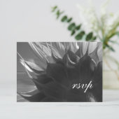 RSVP - Hochzeit der schwarzen und weißen Botanisch Karte (Stehend Vorderseite)