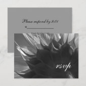 RSVP - Hochzeit der schwarzen und weißen Botanisch Karte (Vorne/Hinten)