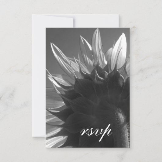 RSVP - Hochzeit der Sonnenblumen im Schwarzen und Karte (Vorderseite)