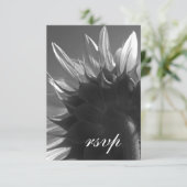 RSVP - Hochzeit der Sonnenblumen im Schwarzen und Karte (Stehend Vorderseite)