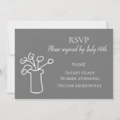 RSVP Hochzeit einfache Blume moderne Aquarell Einladung (Vorderseite)