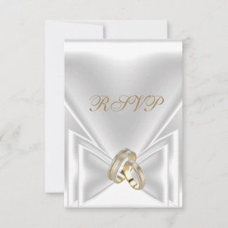 RSVP Hochzeit Elegante Weißgold Ringe Karte