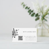 RSVP-Hochzeit für Schwarz-Weiß-Wildblume Begleitkarte (Stehend Vorderseite)