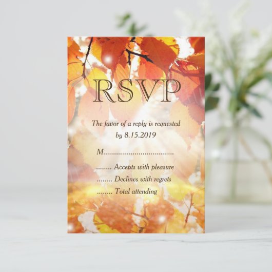 RSVP-Hochzeit im Herbst im Herbst RSVP Karte (Stehend Vorderseite)