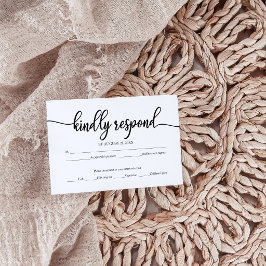 RSVP-Hochzeit in Schwarzweiß Begleitkarte