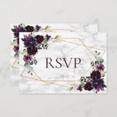 RSVP-Hochzeit mit Lila Marmor RSVP Karte (Vorne/Hinten)