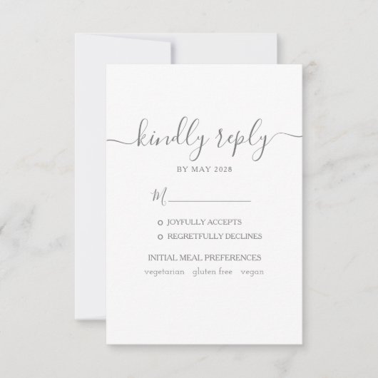 RSVP Hochzeit mit Wahlmöglichkeit Karte (Vorderseite)