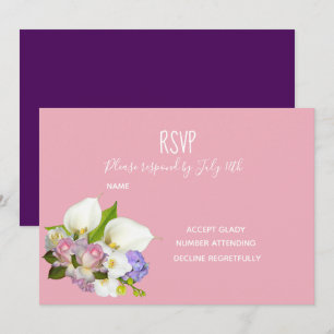 RSVP Hochzeit pinkfarben pastellfarben florale und Einladung