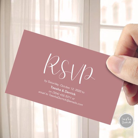 RSVP Hochzeit, reagieren, Minimalistisches Skript Begleitkarte