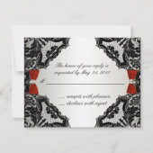 RSVP-Hochzeit: rot, weiß und schwarz RSVP Karte (Vorderseite)