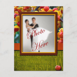 RSVP Hochzeit rustikaler Fall in Liebe maßgeschnei Einladungspostkarte