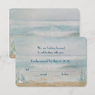 RSVP-Hochzeit Seestern am Strand Einladung