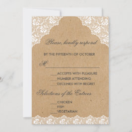 RSVP-Hochzeit von Vintagen Spitzenfahrzeugen RSVP Karte