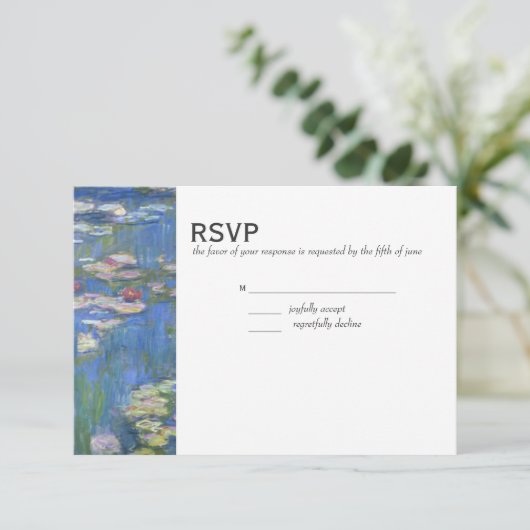 RSVP Hochzeiten // Monet-Wasserlilien (Stehend Vorderseite)