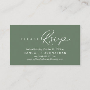 RSVP Hochzeiten per Telefon oder E-Mail Begleitkarte