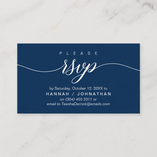 RSVP Hochzeiten per Telefon oder E-Mail Begleitkarte (Vorderseite)