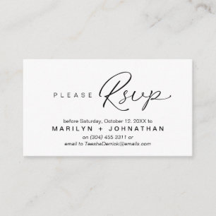 RSVP Hochzeiten per Telefon oder E-Mail Begleitkarte