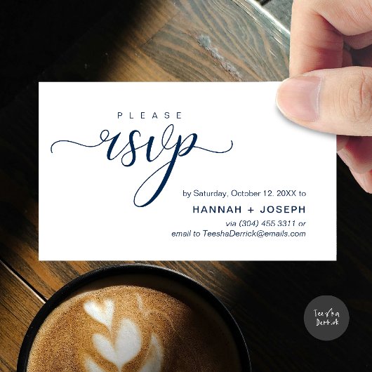 RSVP Hochzeiten per Telefon oder E-Mail Begleitkarte