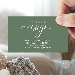 RSVP Hochzeiten per Telefon oder E-Mail Begleitkarte
