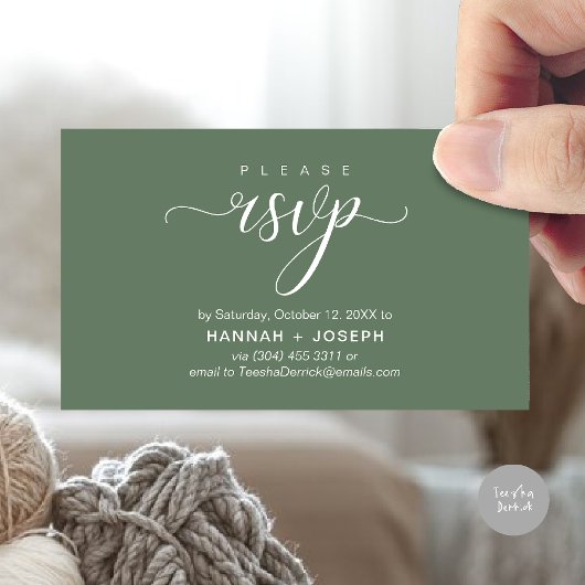 RSVP Hochzeiten per Telefon oder E-Mail Begleitkarte