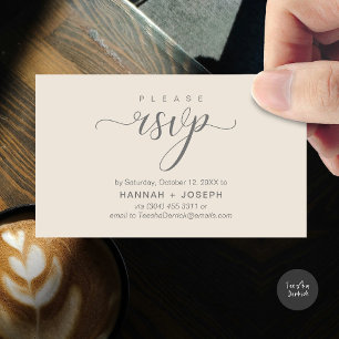 RSVP Hochzeiten per Telefon oder E-Mail Begleitkarte