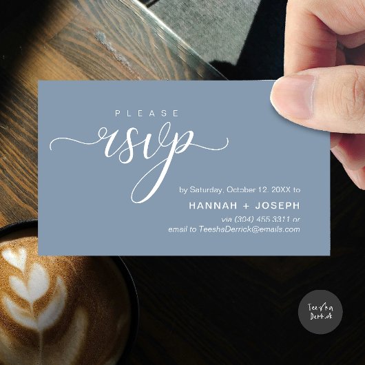 RSVP Hochzeiten per Telefon oder E-Mail Begleitkarte