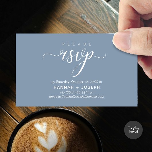 RSVP Hochzeiten per Telefon oder E-Mail Begleitkarte