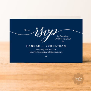 RSVP Hochzeiten per Telefon oder E-Mail Begleitkarte