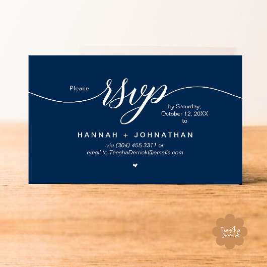 RSVP Hochzeiten per Telefon oder E-Mail Begleitkarte