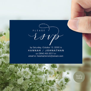 RSVP Hochzeiten per Telefon oder E-Mail Begleitkarte