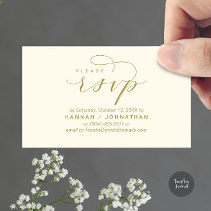 RSVP Hochzeiten per Telefon oder E-Mail Begleitkarte