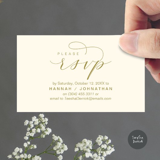 RSVP Hochzeiten per Telefon oder E-Mail Begleitkarte