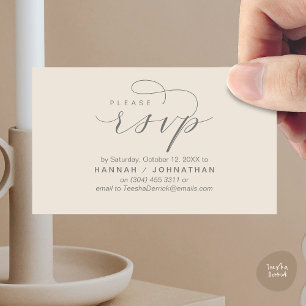 RSVP Hochzeiten per Telefon oder E-Mail Begleitkarte