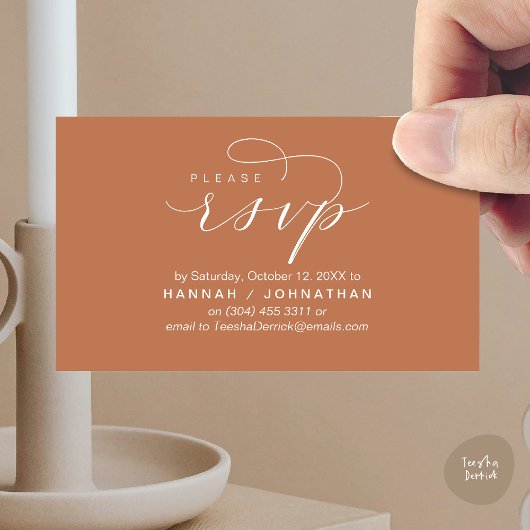RSVP Hochzeiten per Telefon oder E-Mail Begleitkarte