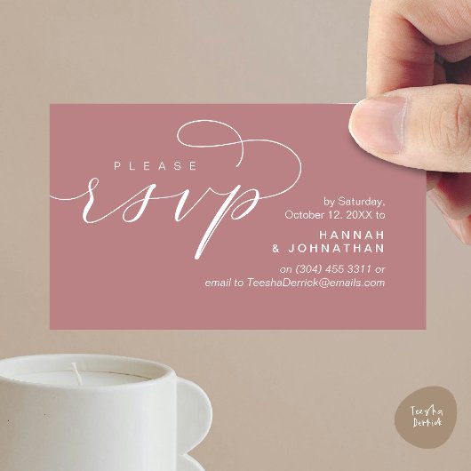 RSVP Hochzeiten per Telefon oder E-Mail Begleitkarte