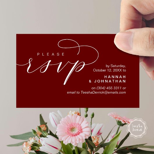 RSVP Hochzeiten per Telefon oder E-Mail Begleitkarte