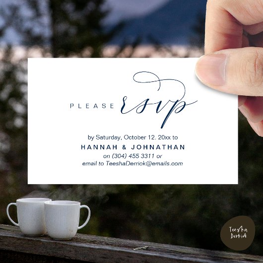 RSVP Hochzeiten per Telefon oder E-Mail Begleitkarte